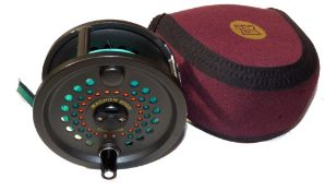 REEL: British Fly Reels Magnum 200 D bar stock alloy salmon fly reel, 4" diameter, wide drum