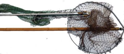 ACCESSORIES: (2) Hardy Simplex combined landing net/wading staff, 15" pear shaped folding alloy