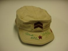 Martin / Charlie Sheen Memorabilia A Kurtz Legion type tan baseball cap, signed to the peak by