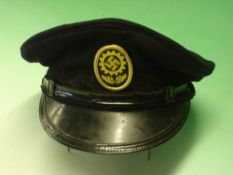 A Third Reich F.A.D. Leader's Peaked Cap Traditional form and type with original attached woven