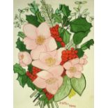 Attributed to Adolf Hitler 1889-1945 A study of holly, mistletoe and other flowers. Bears a