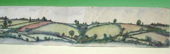 Attributed to Adolf Hitler 1889-1945 An extensive landscape. Bears a signature and date 1910.