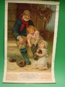 Advertising 1912 Mazawattee Tea calendar, depicting "Willing Helpers" after Fred Morgan. 28" x