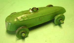 A Crescent Streamlined Racing Car Original green paint. 2 ¾" long. Condition report: Good,