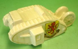 A Shelley Model of a British Tank Bears a Leominster armorial crest and registration No. 658588.