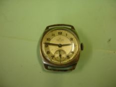 A Smiths De Luxe Gentleman's Wristwatch Cushion silver Dennison case, 16 jewel movement no. C434102,
