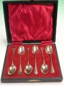 A Cased Set of Silver Teaspoons Sheffield, various date marks 1923-1927. Condition report: Spoons