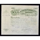 Australia Share Certificate W.A.G. assets Company Ltd 1911 (Mines in Western Australia). Certificate