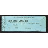 Railway Scarce Bolton and Leigh Railway Ticket c1840s unused from Bag Lane complete with