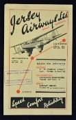 Aviation Jersey Airways Ltd c1937 Illustrated Handbill featuring their 4 engine biplane and