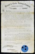 Great Britain Bond Certificate Bristol & Exeter Railway Company 1842 Debenture Bond for £500 dated