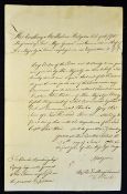 Seven Years War Military Expedition to Belle Ille 1761 Document to advance to Captain Alex, Wood