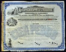 Cuba Share Certificates A selection of consisting of shares from $100-$500 to include Association