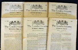 London Gazette 1886 approximately 10 issues of the London Gazette 1886/7, together with a copy of