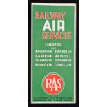 Aviation Railway Air Services 1934 Booklet a fold out 7 page publication giving times of Flights