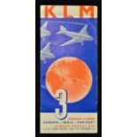 Aviation 1938 KLM Europe-India-Far East Summer Service Booklet a 12 page publication with 10