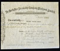 Great Britain Share Certificate 1895 The North Pier Steamship Company, Blackpool Ltd certificate for