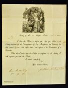 1820 The Society of Arts Award its ISIS Medal Addressed to Miss M Copland inviting her to attend the