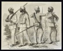 India Sikh Soldiers in the Indian Mutiny Fine engraving of Sikh Soldiers 1857 serving with the