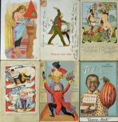 Postcards Comical Risqué Selection 1905 onwards including many Just Married and cartoon postcards, a