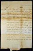 King James II 1633-1701 signed letter and subscribed 'Votre bon Amy Jacques R' to Count Coprara,