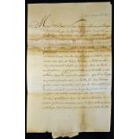 King James II 1633-1701 signed letter and subscribed 'Votre bon Amy Jacques R' to Count Coprara,