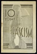 British Fascists 10 Points of Fascism by Oswald Mosley, 1933.8vo, 8pp plus adverts, paper wrappers