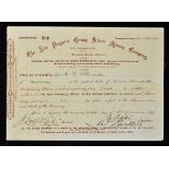 Australia Share Certificate The New Pinnacle Group Silver Mining Company Ltd 1897 (Mine at broken