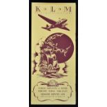 Aviation 1939 KLM Amsterdam Batavia Summer Service Booklet a 12 page publication with 3 photographic