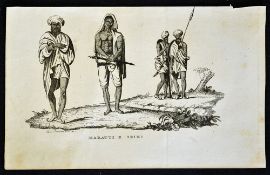 India Early lithograph/engraving of Sikh Nihungs 1824 From an Italian publication 1824 of Sikh