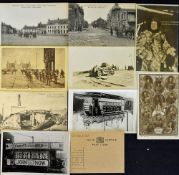 WWI Assorted Postcards including some RPs, a field service postcard, Plichon Square, Rue De la