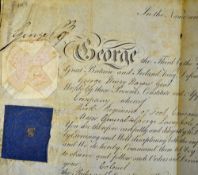 King George IV 1762-1830 signed document as Prince Regent 'George P R' to the head, printed and