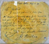 Scarce Sir Isaac Newton 1642-1727 signed letter to Sir Richard stating 'I received just now a letter