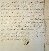 King George I 1660-1727 signed document hand written in script relating to 'additional