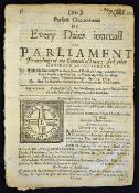 Scarce Early Commonwealth Weekly Newspaper 1649 entitled 'Perfect Occurances of Every Daies