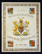 State Inauguration of The Imperial Institute Souvenir Publication 1893 dated 10th May an