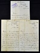 Empress Eugénie selection of hand written letters on Farnborough Hill letterhead on behalf of