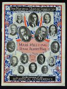 Political Original printed programme 1912 for the Mass Meeting of the National Unionist