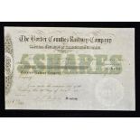 Great Britain Share Certificate The Border Counties Railway Company 1855 (a 26 mile line from Hexham