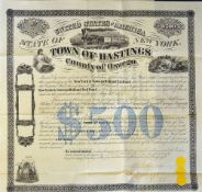 America Share Certificate State Of South Carolina 1871 6% loan bearer Bond for £100 Sterling.