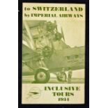 Aviation To Switzerland by Imperial Airways 1934 Illustrating their then new Handley-Page 42