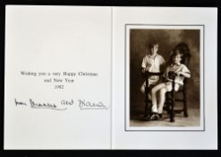 Royalty 1992 Signed Prince and Princess of Wales Christmas card signed Charles and Diana depicting