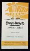 Automotive Francis-Barnett Motor Cycles 1927 catalogue triple fold 6 page sales catalogue