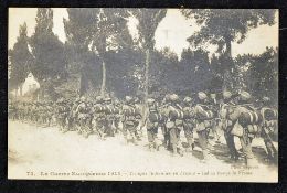India Postcard of Sikh Soldier 1914 on a march in France. This postcard is titled 'Indian troops
