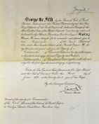 King George V 1865-1936 signed document in printed script with ink, appointing Evelyn Charles