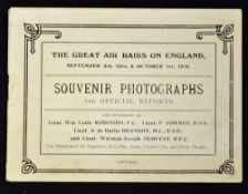 WWI Souvenir Photographs of the wrecked Zeppelins 1916 also Lieut William Leefe Robinson VC An