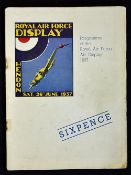 Aviation Royal Air Force Display 1937 Illustrated Souvenir Programme Hendon, nicely illustrated