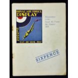 Aviation Royal Air Force Display 1937 Illustrated Souvenir Programme Hendon, nicely illustrated