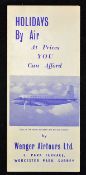 Aviation Holidays By Air Mass Air Tours Publication 1949 Wenger Airtours Ltd, Worcester Park,