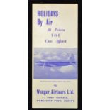 Aviation Holidays By Air Mass Air Tours Publication 1949 Wenger Airtours Ltd, Worcester Park,